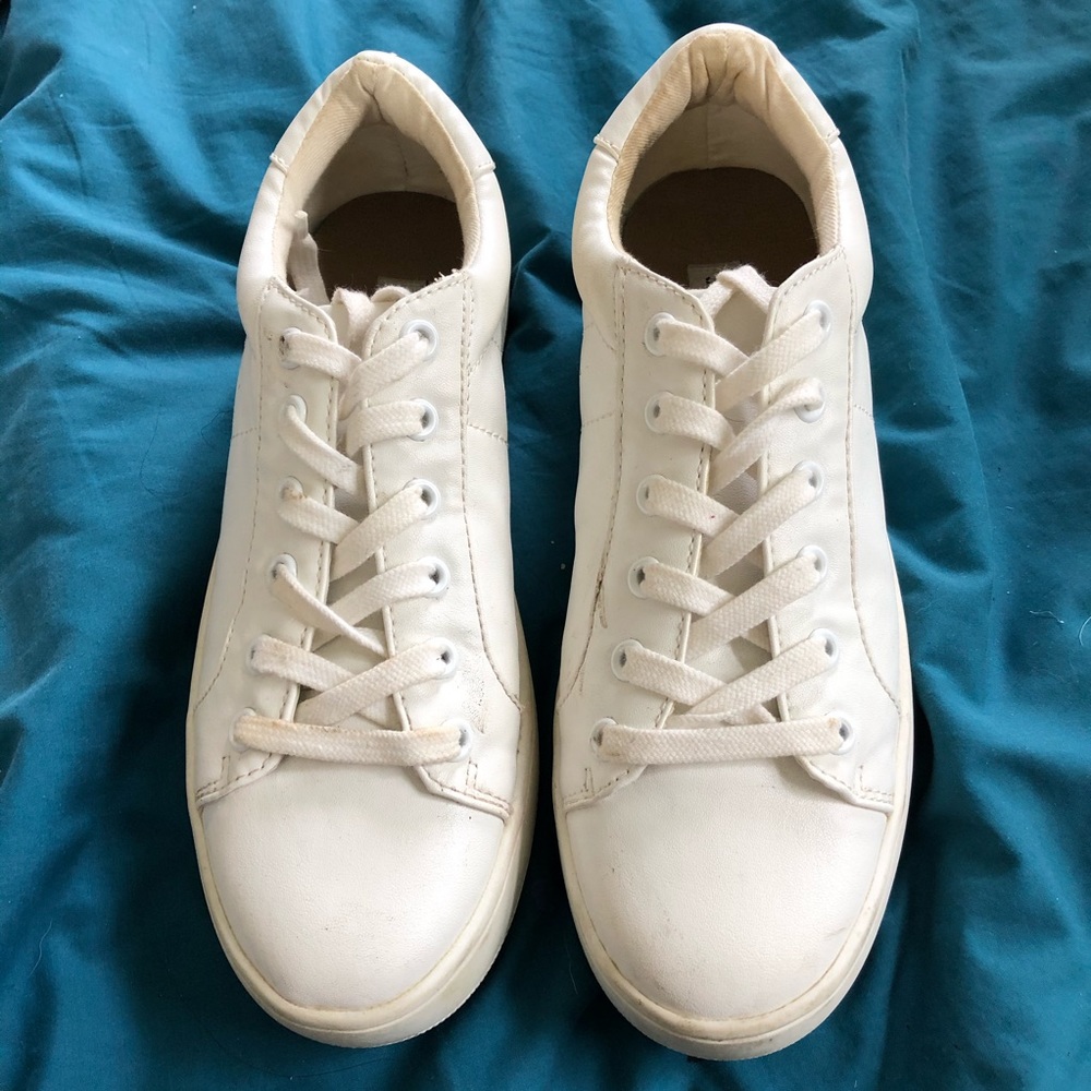 White Faux Leather Sneaker